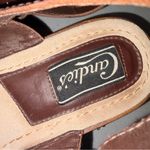 Candie's Vintage Candie’s Brown Leather Wooden Platform Sandals Shoes size 8 90’s Y2K Photo 8