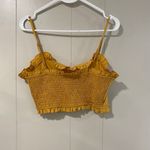 Urban Outfitters  Mustard Yellow Ruffle Ruched Crop Top Women’s Medium Adjustable Photo 1