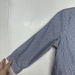 Lands' End Lands’ End Women’s Size 4 Petite Blue Striped Button Front Shirt 3/4 Sleeve Photo 1
