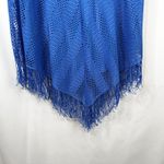 New Directions Large Tank Top Blue Crochet Fringe Western Mature Country 1793 Photo 3
