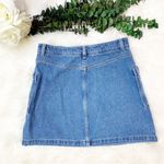 Topshop  MOTO Size 4 Blue Zip Through Denim Skirt Photo 3