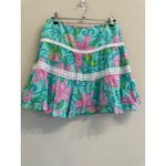 Lilly Pulitzer  Bliss Blue Lazy Paisley Skirt Small Ruffle Lace Tiered Resort‎ Photo 6