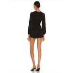 Alice + Olivia Sinclair Romper Surplice V-neck Long Sleeve Zip Black Women’s 0 Photo 3