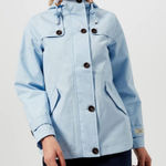 Joules Women's Coast Waterproof Hooded Jacket Light Blue Steel‎ Size 2 Photo 0