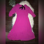 Scoop Hot Pink Blouson Midi Dress with Bow in Back sz XL Pink Photo 6