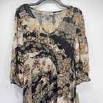 Figueroa & Flower Floral and Paisley Semi Sheer Overlay Midi Dress Boho Regency Black Size L Photo 3