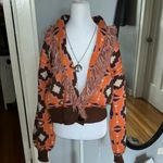 Cider  Orange and Brown Patterned Cardigan Photo 1