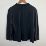 Eileen Fisher Blazer Jacket Large Black Textured 3-Button V-Neck Office Career Photo 3