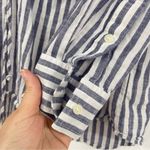 Madewell  Blue and White Tie Front 3/4 Sleeve Shirt- size‎ M Photo 5