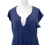 Cut Loose Linen Blend Tiered Short Sleeve Dress Lagenlook Blue size Medium Photo 1