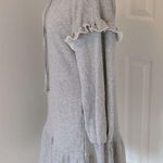 Something Navy Gray Ruffled Sweatshirt Dress Photo 3