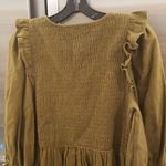 Madewell 💕💕 Flannel Lucie V-Neck Smocked Mini Dress Weathered Olive Medium NWOT Photo 9