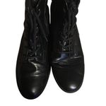 Kelly & Katie Black Lace Up Ankle Boots with Buckle Detail, Fashion Combat Booties Photo 4