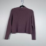 A New Day  Women's V Neck Collared Ribbed Sweater Purple Sz M Photo 5