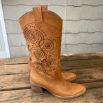 Bata Boots Lavorazione Artigiana Italian Laser Cut‎ Boho Western Leather 40 Brown Size 9 Photo 1