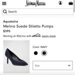 Aquatalia NWOT Italian Navy Blue Suede Stiletto Heels w/Metal Buckles Sz 8* Photo 9