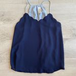 Sweet Wanderer Blue Scalloped Tank Top Blouse Photo 0