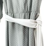 Vintage Grey Polka Dot Midi Dress Size M Photo 7