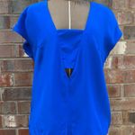 Amanda Uprichard  100% Silk Blouse in Electric Blue Size Small with Cutout Photo 0