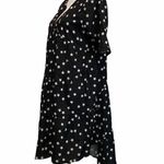 Eshakti  Women’s Sz Medium 10 Black White Stars Asymmetrical Cut Tiered Dress Photo 2
