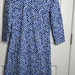 J. McLaughlin  Blue Chevron catalina cloth Sheath Dress 3/4 Sleeve Work Small‎ Photo 0
