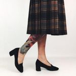 Cole Haan GRAND. OS Signature Suede Kilt Fringe Pumps in Black | Size 6 Photo 0