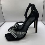 Schutz  Linsey Nubuck Heel wedding black diamond square toe studded size 8 E10 Photo 1