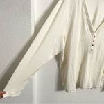 Old Navy NWT  Womens Shirt Top Ivory Ribbed V Neck Long Sleeveeve Plus Size 4X Photo 4