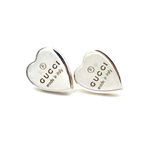 Gucci Sterling Silver ag925 Heart Shaped Stud Earrings NIB Photo 12