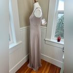 Birdy Grey NWT  Jay Dress in Crepe Taupe Mocha Cream Medium Minimalist Gown Photo 6