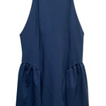 ZARA  Halter Mini Dress Navy Womens Size Large Sleeveless High Neck Photo 0