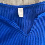 We The Free  by Free People blue waffle balloon sleeve top Photo 2