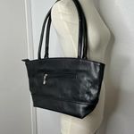 NWOT Black Pleather Shoulder Handbag Purse with Silver & Black Hardware Photo 8