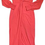 Venus coral front tie knotted maxi dress Photo 0