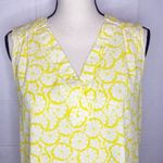 41 Hawthorn Medium Yellow Lemon Slice Sleeveless Pleated Top V Photo 1