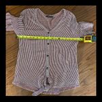 Gyft red/white stripe button down blouse - Size Medium Photo 6