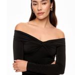PRABAL GURUNG Top Womens Size XS Off Shoulder Classic Chic Holiday Event Party Black Photo 0