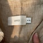 ONIA  linen button down sleeveless high/low dress swimsuit cover tunic w/pockets. Photo 4