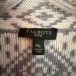 Talbots Snowflake Fair Isle Shawl Collar Cardigan Women's Medium Petite Gray Size undefined Photo 3