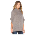 LA Made  Sage Wool Blend Turtleneck Poncho Sweater in Heather Grey Size Medium Photo 1