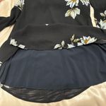 Free People  Wanderer Mini Dress Floral Bell Sleeves Lace Cutout Charcoal Small Photo 9