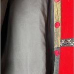 Orvis  Cotton Tapestry Funky Jacket Red Artsy Tribal Button Up Womens XL Photo 4