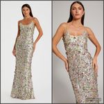 Mac Duggal 6153 Multicolor Sleeveless Floral Paillette Embellished Mesh Gown Photo 1