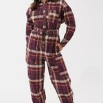 Urban Outfitters  Adam Plaid Jumpsuit in Burgundy | Size S Photo 0