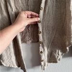 Socialite Button Up Lightweight Sweater S Tan Photo 1