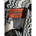 Missoni  Made in Italy Black White Fringe Chevron Poncho One Size Photo 2