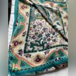 Colorful Paisley Green Fringe Boho Scarf Photo 3