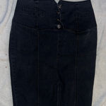Chic Black Denim Skirt with Button Accents Size undefined Photo 0
