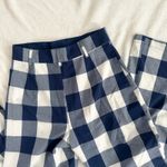 Free People Buffalo Plaid Navy Blue & White Wide Leg Pants Photo 5