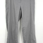 J Jill Pants Womens Size 4 Gray Striped Linen Blend Stretch Pockets Slacks Photo 0